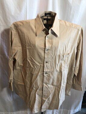 Claiborne Tan 17 32-33 Mens Long Sleeve Dress Shirt